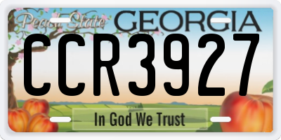 GA license plate CCR3927