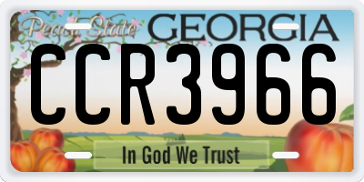 GA license plate CCR3966