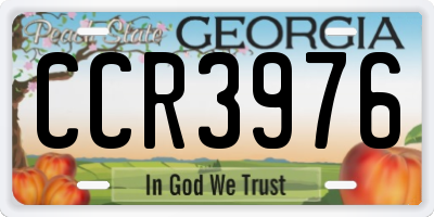 GA license plate CCR3976