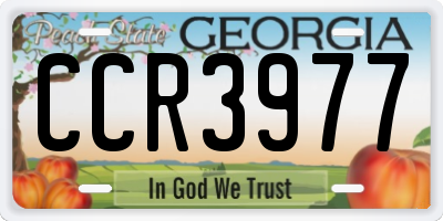 GA license plate CCR3977