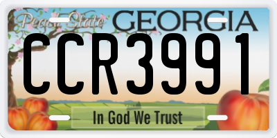 GA license plate CCR3991