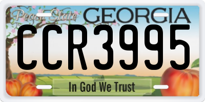 GA license plate CCR3995
