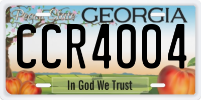 GA license plate CCR4004