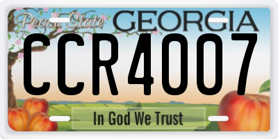 GA license plate CCR4007