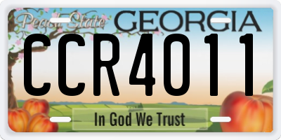 GA license plate CCR4011