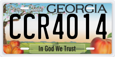 GA license plate CCR4014