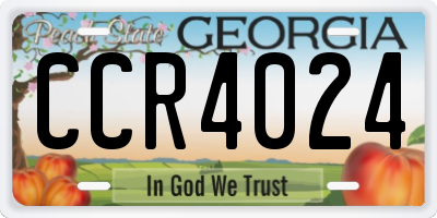 GA license plate CCR4024