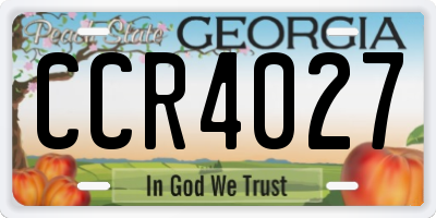 GA license plate CCR4027