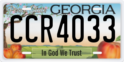 GA license plate CCR4033