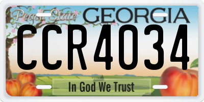 GA license plate CCR4034