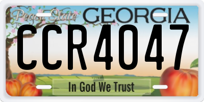 GA license plate CCR4047