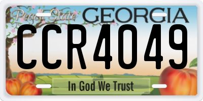GA license plate CCR4049