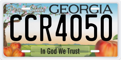 GA license plate CCR4050
