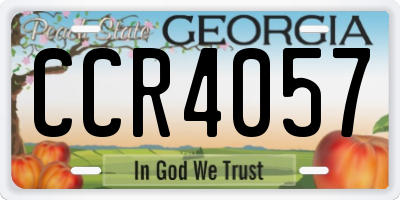GA license plate CCR4057