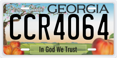 GA license plate CCR4064