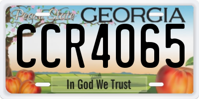 GA license plate CCR4065
