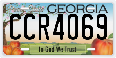 GA license plate CCR4069