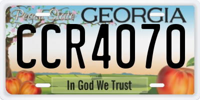 GA license plate CCR4070