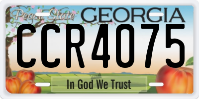 GA license plate CCR4075