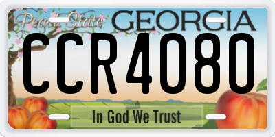 GA license plate CCR4080