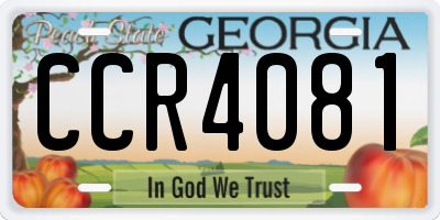 GA license plate CCR4081