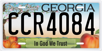 GA license plate CCR4084