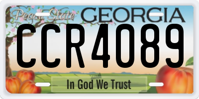 GA license plate CCR4089