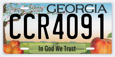 GA license plate CCR4091