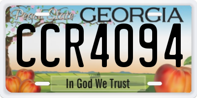 GA license plate CCR4094