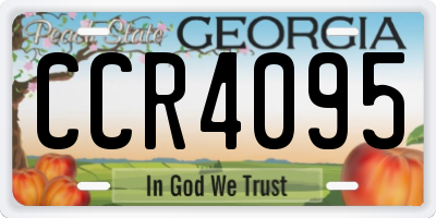 GA license plate CCR4095