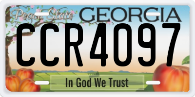GA license plate CCR4097