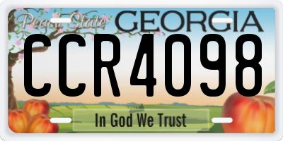 GA license plate CCR4098