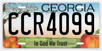 GA license plate CCR4099