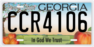 GA license plate CCR4106