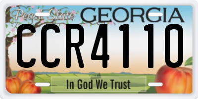 GA license plate CCR4110