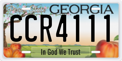 GA license plate CCR4111