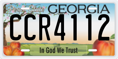 GA license plate CCR4112