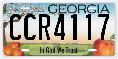 GA license plate CCR4117