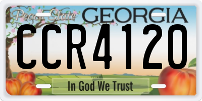 GA license plate CCR4120