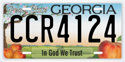 GA license plate CCR4124