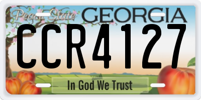 GA license plate CCR4127