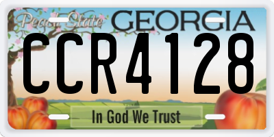GA license plate CCR4128
