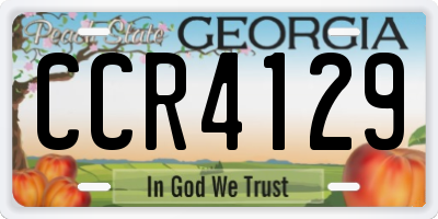 GA license plate CCR4129