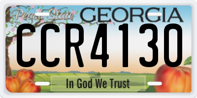 GA license plate CCR4130