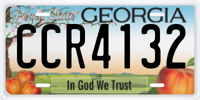 GA license plate CCR4132