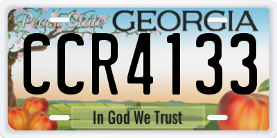 GA license plate CCR4133