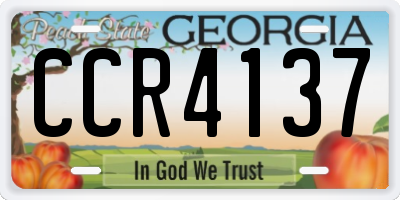 GA license plate CCR4137