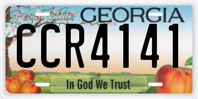 GA license plate CCR4141