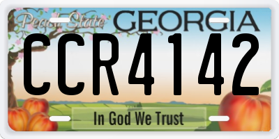 GA license plate CCR4142