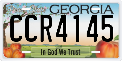 GA license plate CCR4145